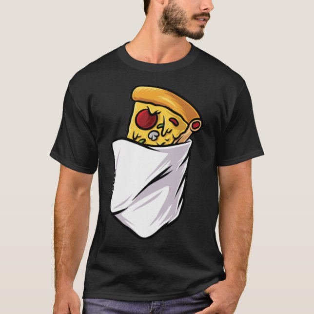 Junk Food Fast Food Pizza Biet i en bag T Shirt (Framsida)