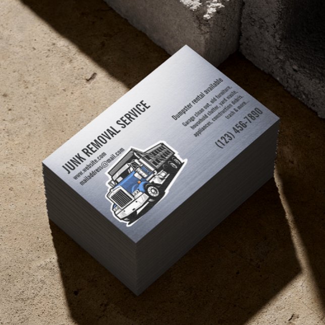 JUNK GARBAGE REMOVAL SERVICES HAULING SILVER VISITKORT (Skapare uppladdad)