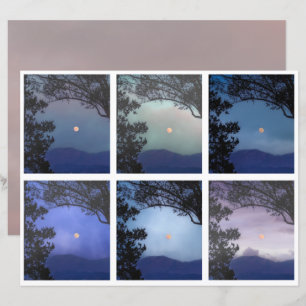 Junk Journal Älva Himmel Måne Träd Fantasy 13-18