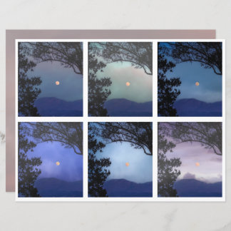 Junk Journal Älva Himmel Måne Träd Fantasy 13-18