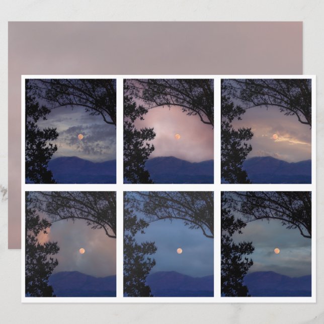 Junk Journal Älva Himmel Måne Träd Fantasy 19-24 (Fram/baksida)