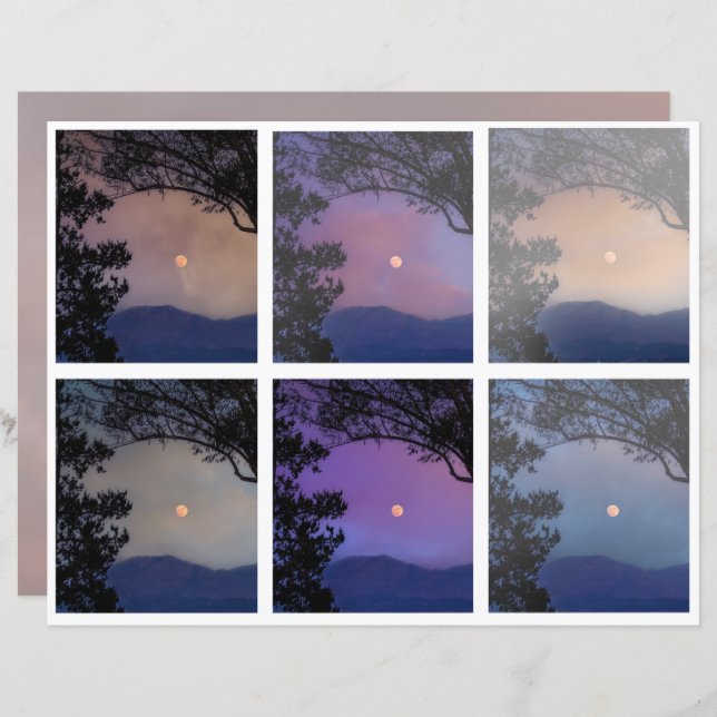 Junk Journal Älva Himmel Måne Träd Fantasy 7-12 (Fram/baksida)