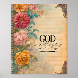 Junk Journal Gud skriver fortfarande din berättels Poster