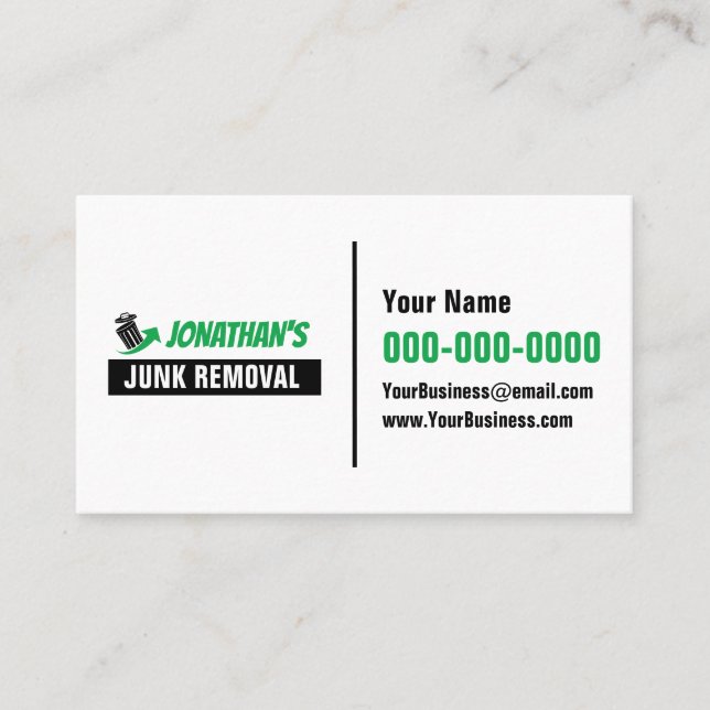 Junk Removal Business Cards Visitkort (Framsida)