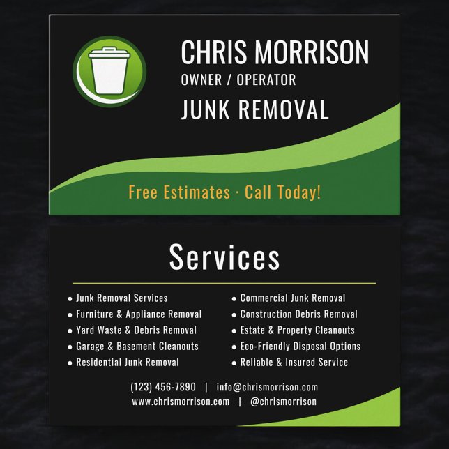 Junk Removal Service Visitkort (Skapare uppladdad)