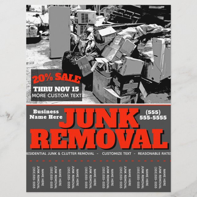 JUNK REMOVAL.SOPOR HAULING Promo Tearsheet 2 Reklamblad (Framsidan)