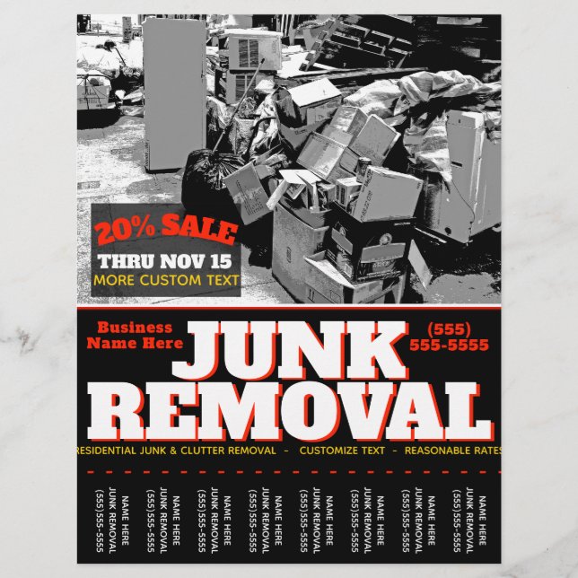 JUNK REMOVAL.SOPOR HAULING Reklamationsblad Reklamblad (Framsidan)