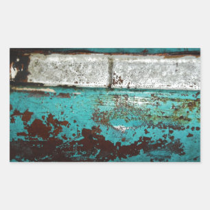 Junk Yard vintage bil 50's teal aqua Rektangulärt Klistermärke