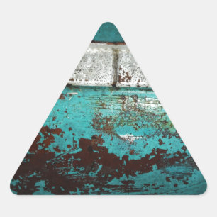 Junk Yard vintage bil 50's teal aqua Triangelformat Klistermärke