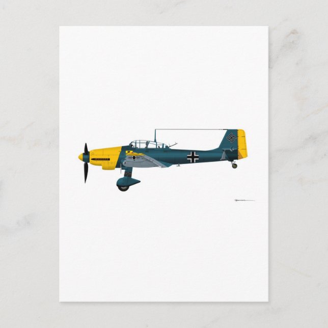 Junkers JU-87 Stuka Vykort (Framsida)