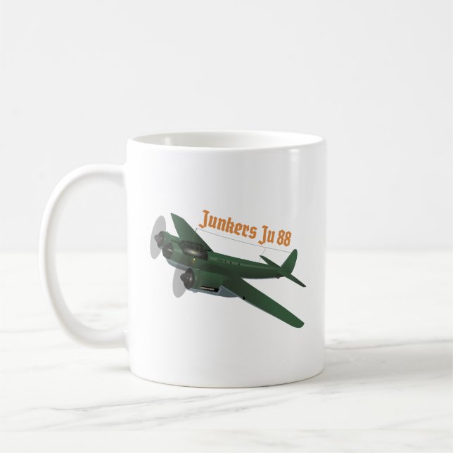Junkers Ju 88 tyskt WW2-flygplan Kaffemugg (Vänster)