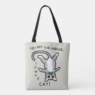 Junky Cat - Bort med musen! - Tote Tygkasse