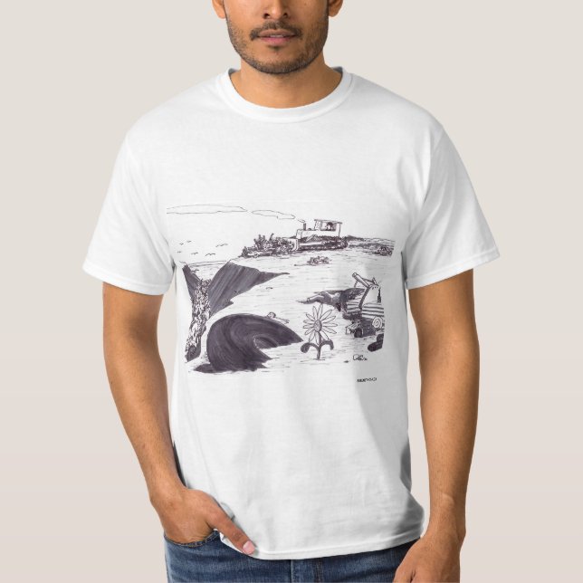 Junkyard Dump Person Bulldozing Sopor New Life T Shirt (Framsida)