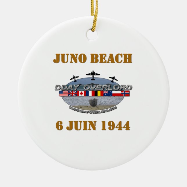 Juno Beach 1944 Normandie Julgransprydnad Keramik (Framsidan)