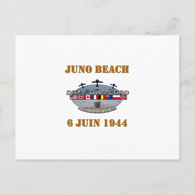 Juno Beach 1944 Normandie Vykort (Framsida)