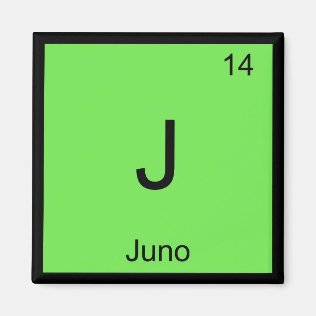 Juno Namn kemi Inslag Periodic Bord Magnet (Framsidan)