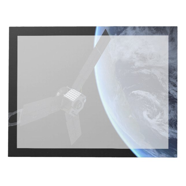 Juno-rymdfarkosten under dess jordflytning anteckningsblock (Framsida)