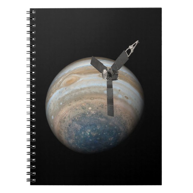Juno Spacecraft på Planet Jupiter Anteckningsbok (Framsidan)