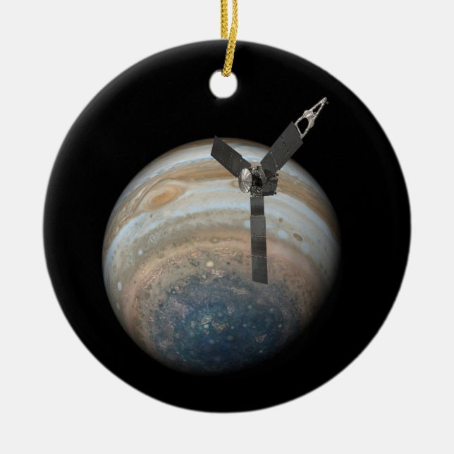 Juno Spacecraft på Planet Jupiter Julgransprydnad Keramik (Framsidan)