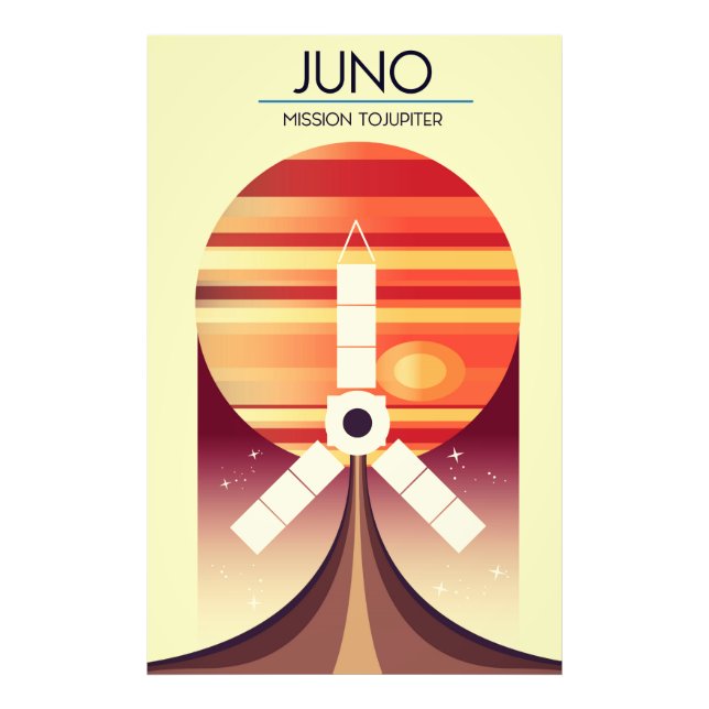 Juno - Uppdrag till Jupiter Rymdkonst Fototryck (Framsidan)