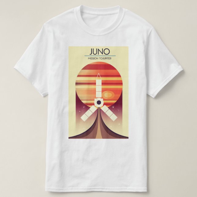 Juno - Uppdrag till Jupiter Rymdkonst T Shirt (Design framsida)