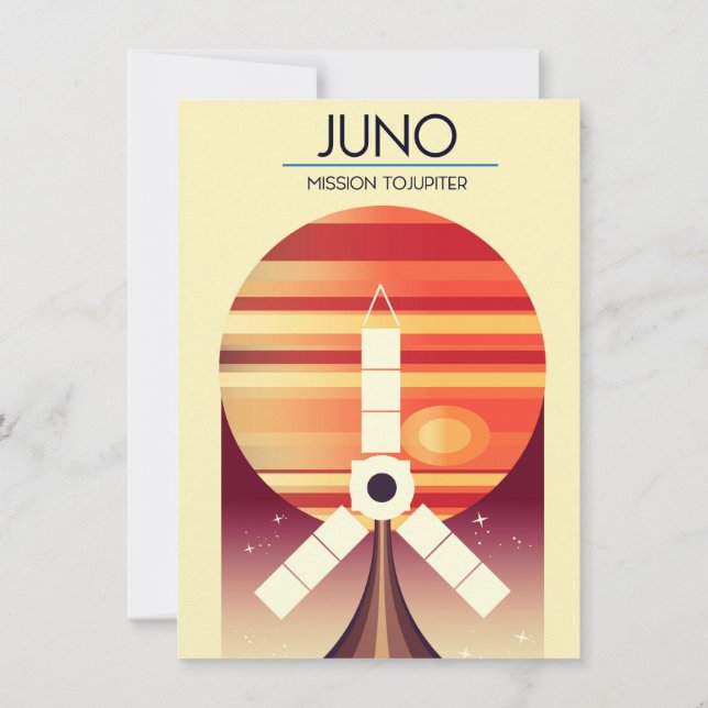 Juno - Uppdrag till Jupiter Space art Inbjudningar (Baksida)