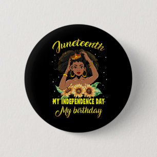 Junte My Independence day Mitt födelsedag svart Q Knapp
