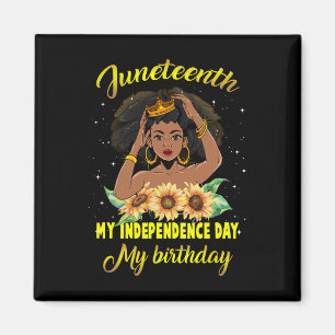 Junte My Independence day Mitt födelsedag svart Q Magnet