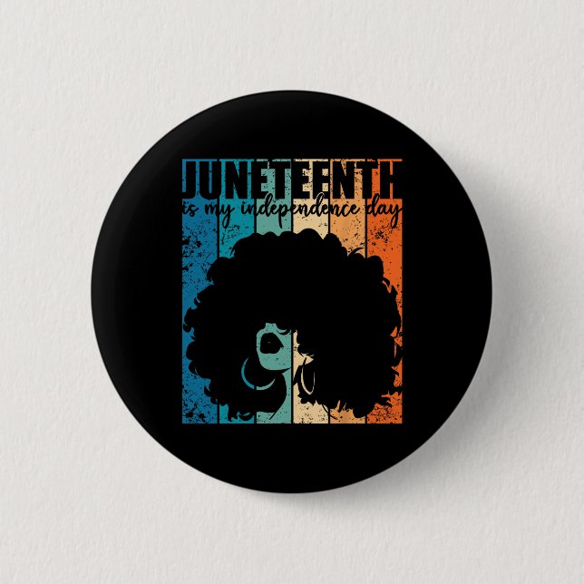 Junteelfte min Independence day Retro Afro Women m Knapp (Framsida)