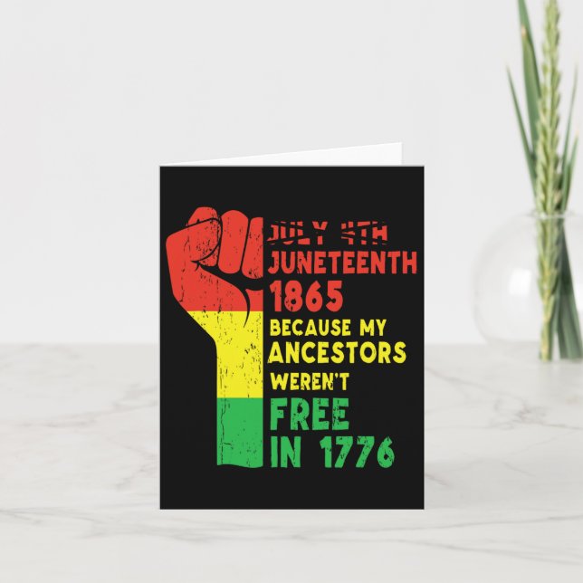 Junteelfte Mina ancestors Free Black African Flagg Kort (Framsida)