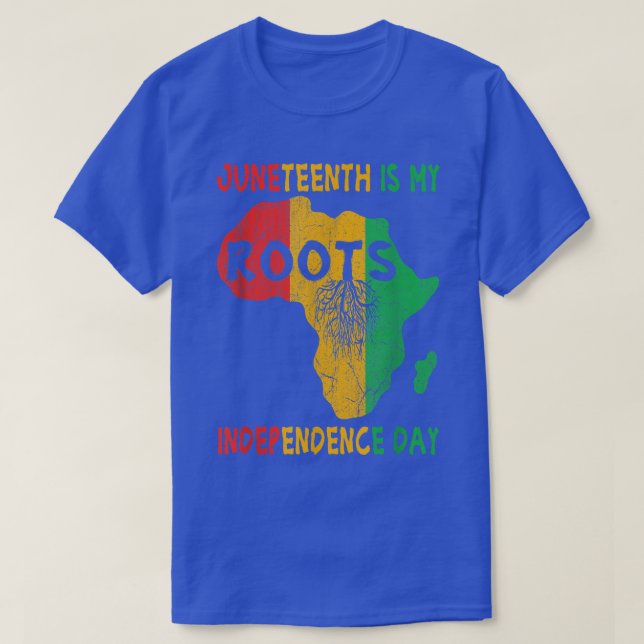 Junteonde är mina Independence day-afrikanska rött T Shirt (Design framsida)
