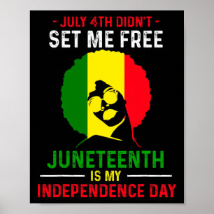 Junteth Set Free Black American Flagga Pr Poster