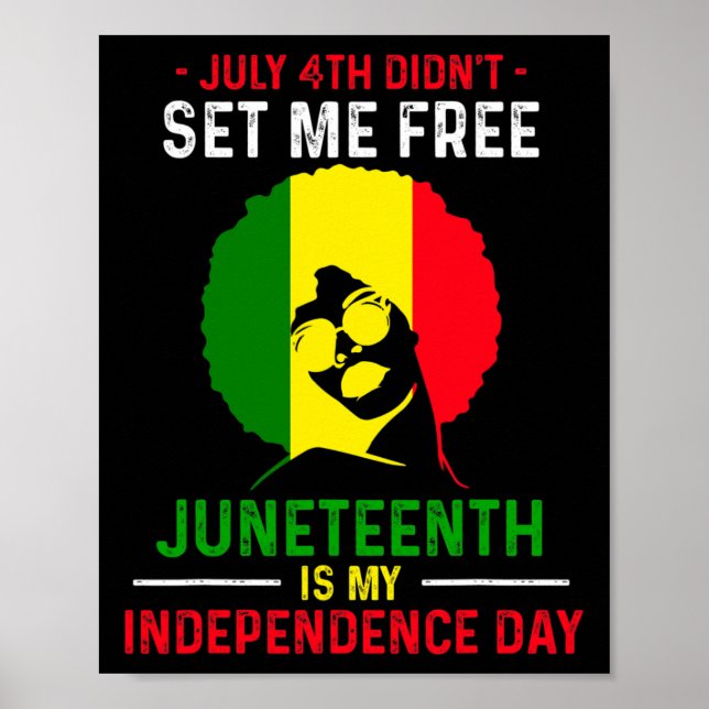 Junteth Set Free Black American Flagga Pr Poster (Framsidan)