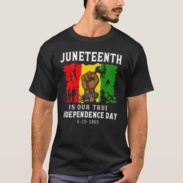 Junth är vårt sanna Independence day Black Pride 1 T Shirt (Framsida)