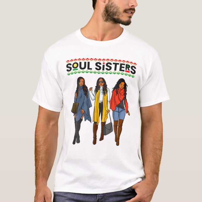 Juntionde Queen Soul Sisters Black Mamma Melanin W T Shirt (Framsida)
