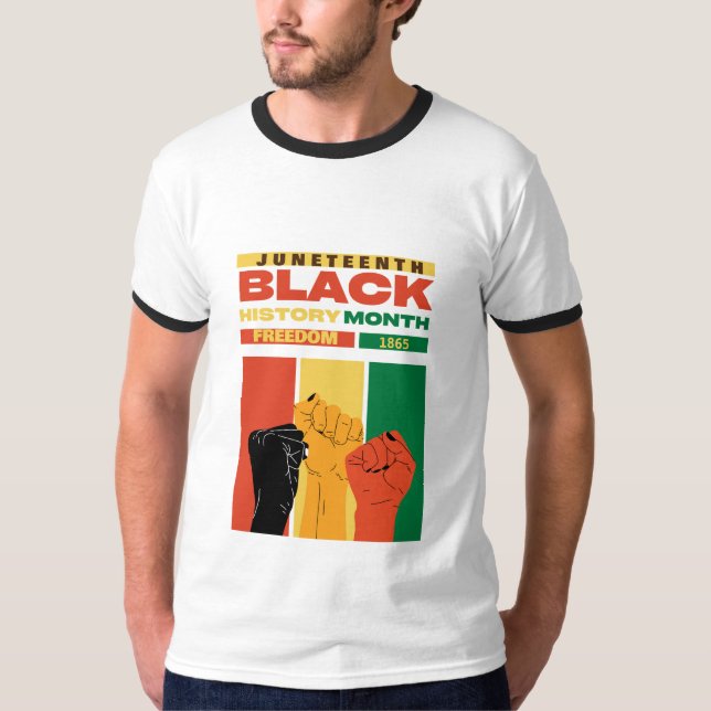 junttelfte afrikansk svart frihet 1865 namn t shirt (Framsida)