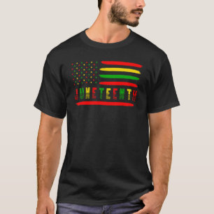 Junttelfte Afro American Flagga Melanin Black Prid T Shirt