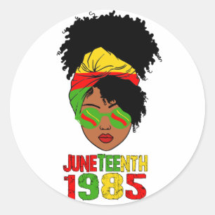 Junttonde 1865 Afro Woman Runt Klistermärke