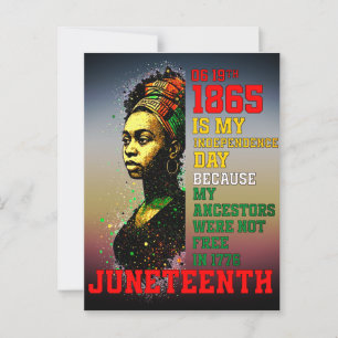 Junttonde 1865 Min panafrikanska Independence day Vykort