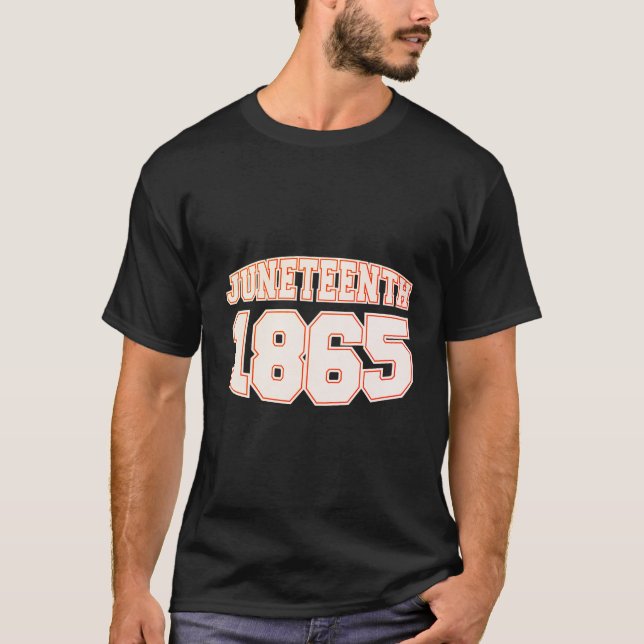 Junttonde 1865 typer - svart frihetsdag t shirt (Framsida)