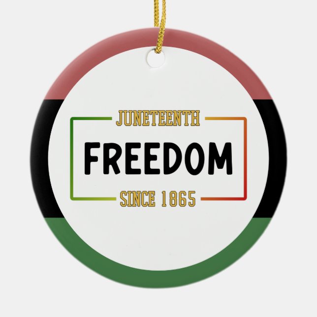 Junttonde 1865 Välkomna svart frihet Julgransprydnad Keramik (Framsidan)