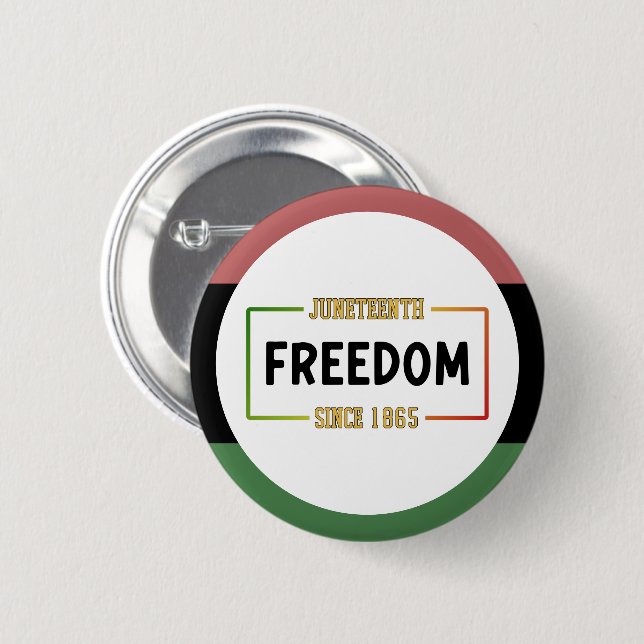 Junttonde 1865 Välkomna svart frihet Knapp (Framsida & baksida)