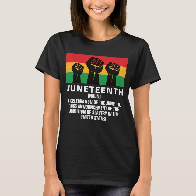 Junttonde afrikanska amerikanska pridet svart frih t shirt (Framsida)