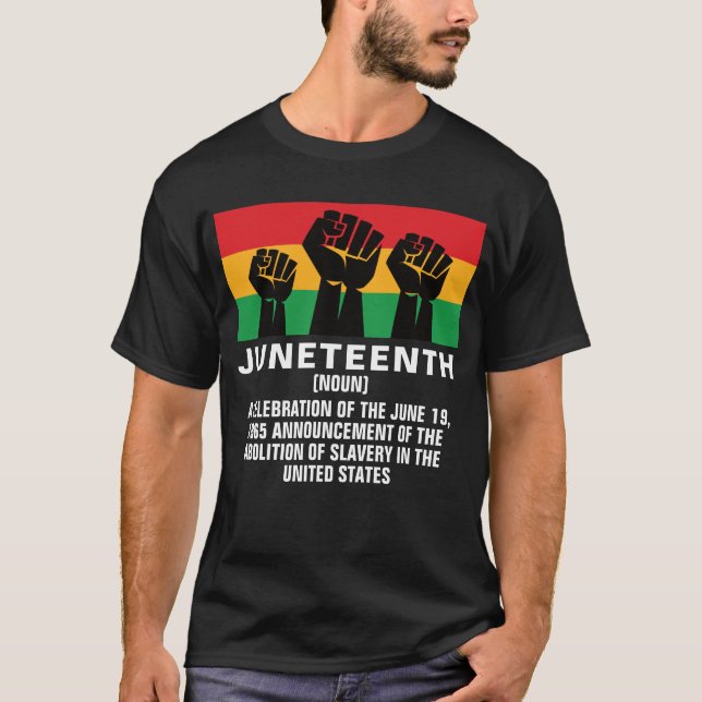 Junttonde afrikanska amerikanska pridet svart frih t shirt (Framsida)