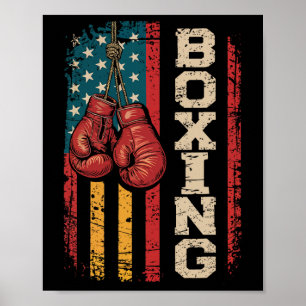 Junttonde Boxing American Flagga USA 19 juni Sinc Poster