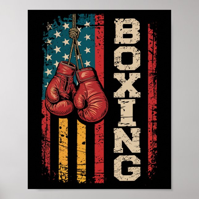 Junttonde Boxing American Flagga USA 19 juni Sinc Poster (Framsidan)