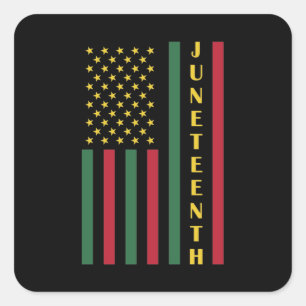 Junttonde Frihet Firande USA Amerikanska Flagga Fyrkantigt Klistermärke