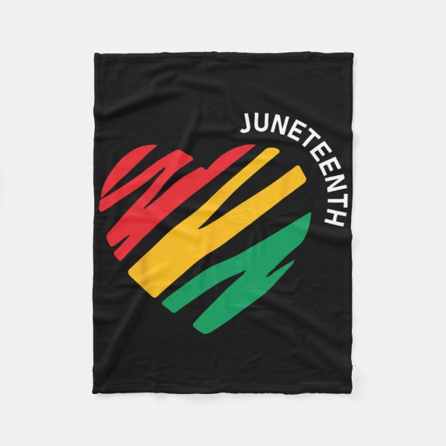 Junttonde Heart Black History Afro American Afric Fleecefilt (Framsidan)