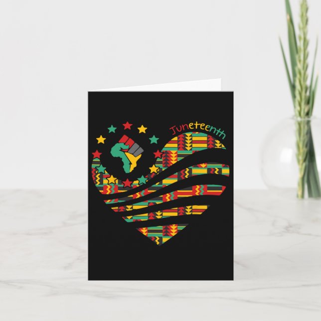 Junttonde Heart Black History Afro American Afric Kort (Framsida)
