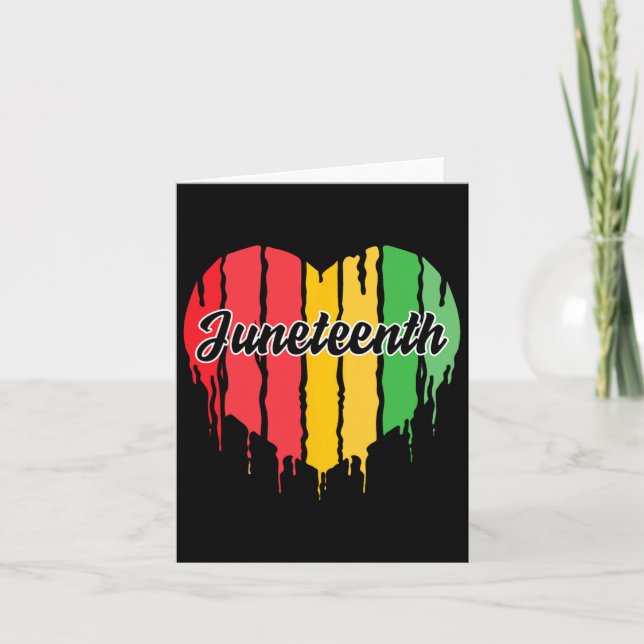 Junttonde Heart Black History Afro American Afric Kort (Framsida)